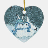 Snow Bunnies Keramisch Ornament (Voorkant)