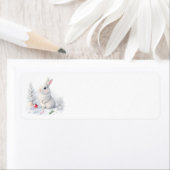 Snow Bunny Christmas-Adresetiketten Etiket (Insitu)