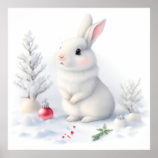 Snow Bunny Christmas-Poster Poster (Voorkant)