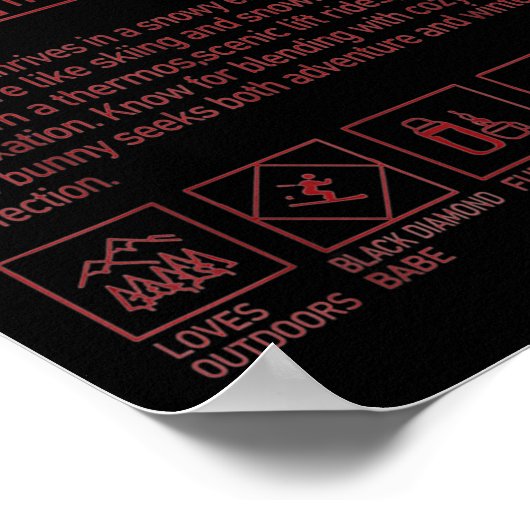 Snow Bunny Definition Funny Trendy Winter Skiing C Poster (Hoek)