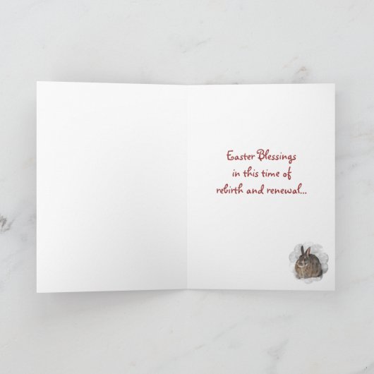 Snow Bunny Easter Feestdagen Kaart (Binnen)