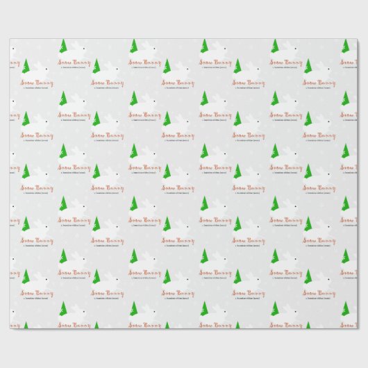 Snow Bunny-kerstinpakpapier Cadeaupapier (Vlak)