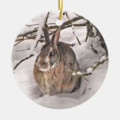 Snow Bunny-kerstversiering Keramisch Ornament (Voorkant)