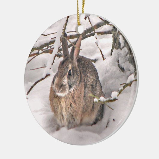 Snow Bunny-kerstversiering Keramisch Ornament (Links)