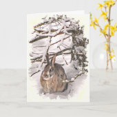 Snow Bunny Mother's Day Kaart (Gele Bloem)
