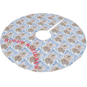Snow Bunny Rabbit kerstboom Skirt Blue White Kerstboom Rok (Gekanteld)