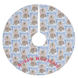 Snow Bunny Rabbit kerstboom Skirt Blue White Rok