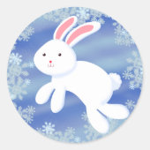 Snow Bunny Ronde Sticker (Voorkant)