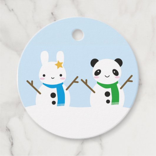 Snow Bunny & Snow Panda Bedankjes Labels (Voorkant)