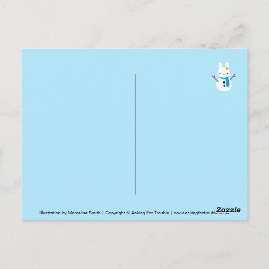 Snow Bunny & Snow Panda-Kerstmis Briefkaart (Achterkant)