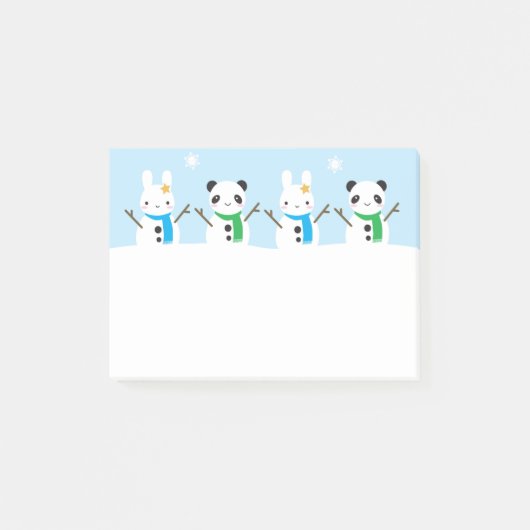 Snow Bunny & Snow Panda Post-it® Notes (Voorkant)