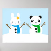 Snow Bunny & Snow Panda Poster (Voorkant)