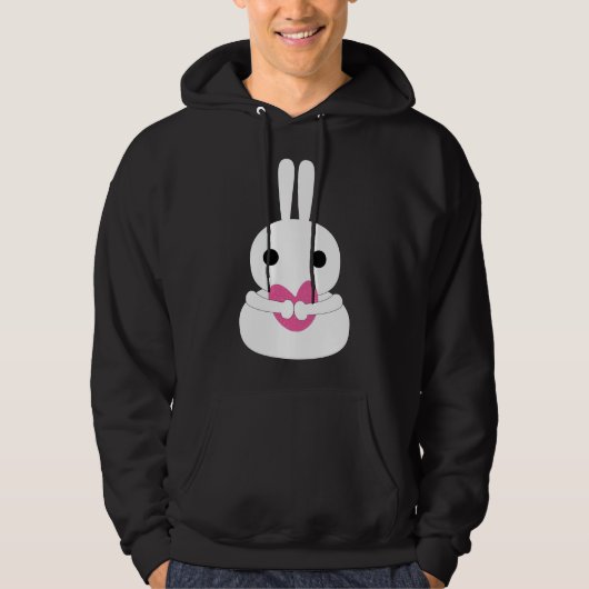 Snow Bunny Snowman Pink Heart SuspectCelery™ Black Hoodie (Voorkant)