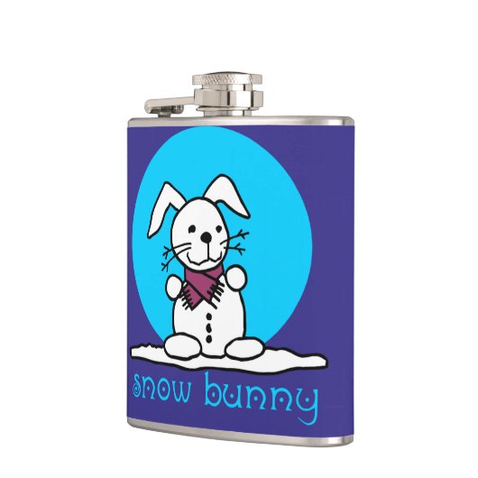 Snow Bunny Snowman Rabbit grappig Heupfles (Links)