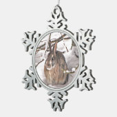 Snow Bunny Tin Sneeuwvlok Ornament (Rechts)