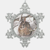 Snow Bunny Tin Sneeuwvlok Ornament (Voorkant)