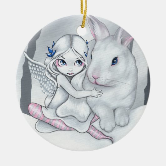 "Snow Bunny"-versiering Keramisch Ornament (Voorkant)