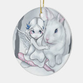 "Snow Bunny"-versiering Keramisch Ornament (Links)
