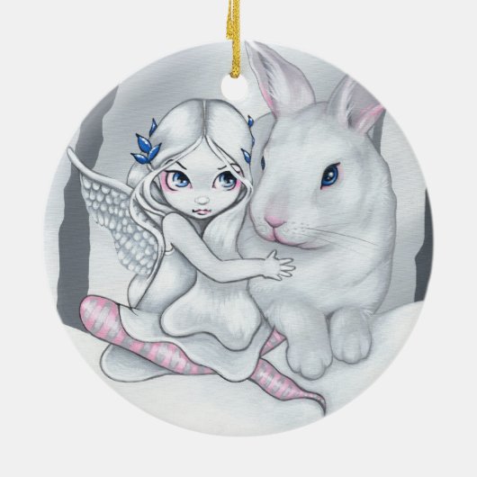 "Snow Bunny"-versiering Keramisch Ornament (Achterkant)