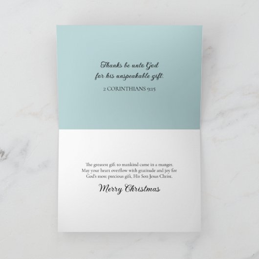 Snow Bunny Winter Forest KJV Bijbelvers Kerstmis Feestdagen Kaart (Binnen)