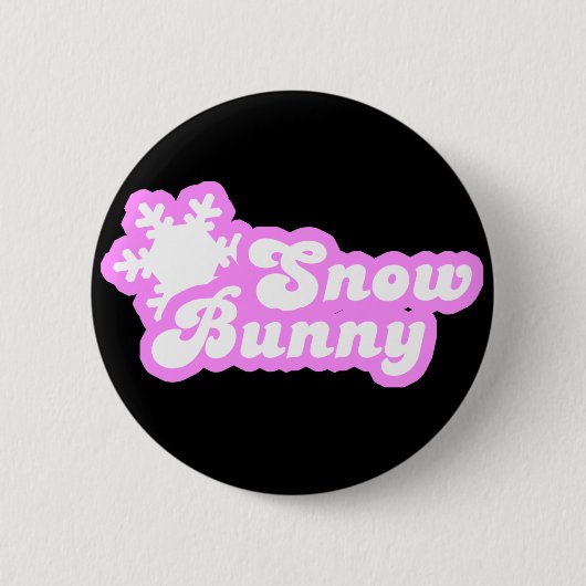 Snow Bunny Winter Pink Ronde Button 5,7 Cm (Voorkant)