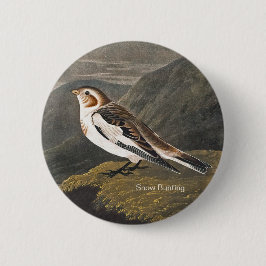 Snow Bunting door John James Audubon, Birders Bird Ronde Button 5,7 Cm