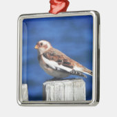 Snow Bunting Metalen Ornament (Links)