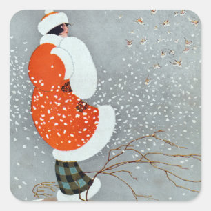 Snow Buntings - Will Hammell Vierkante Sticker
