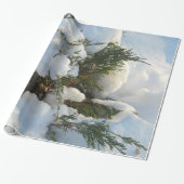 Snow Buried Evergreen Cadeaupapier (Uitgerold)