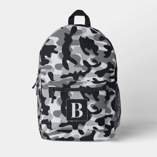 Snow Camo gepersonaliseerde moderne monogram camou Bedrukte Rugzak (Voorkant)