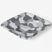 Snow Camo | wit-grijze camouflage Papieren Bordje (Gebogen)