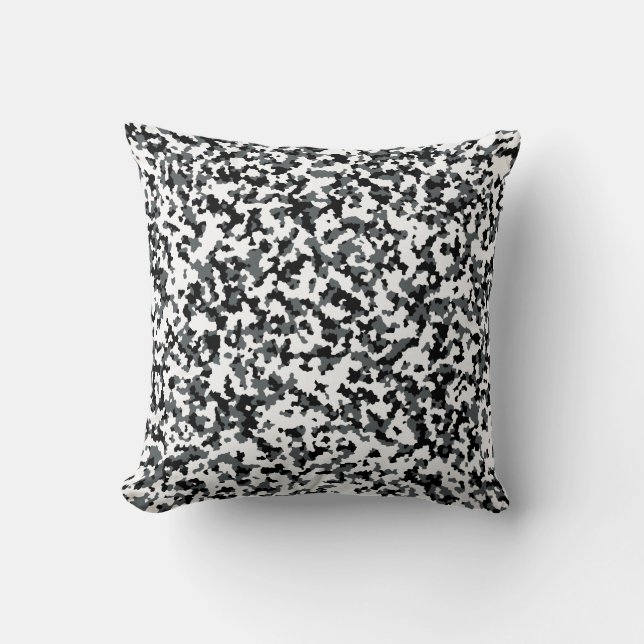 Snow Camouflage Abstract Kussen (Voorkant)