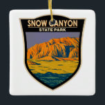 Snow Canyon State Park Utah  Keramisch Ornament<br><div class="desc">Sneeuw Canyon State Park kunstwerk ontwerp. Het park is voorzien van een canyon uit de rode en witte Navajo-zandsteen van het Rode gebergte en van het uitgestorven Santa Clara-vulkaan.</div>