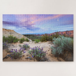 Snow Canyon Sunrise Wildbloemen Landscape Foto Legpuzzel