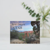 Snow Canyon Utah Wildbloemen Briefkaart (Staand voorkant)