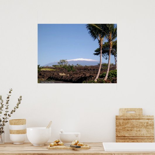 Snow-Capped Mauna Kea Mountain Poster (Keuken)