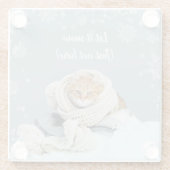 Snow Cat Glass Onderzetter (Achterkant)