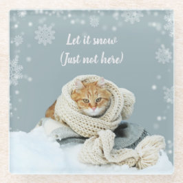 Snow Cat Glass Onderzetter Glazen Onderzetter