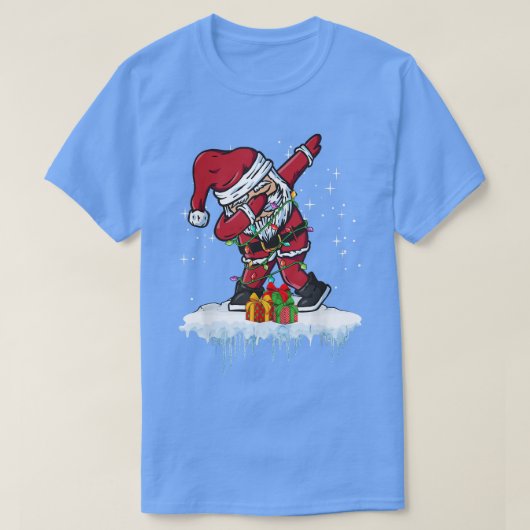 Snow Christmas Winter Time Fairy Lights Santa Clau T-shirt (Design voorkant)