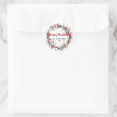 Snow Christmas Wreath Ronde Sticker (Tas)