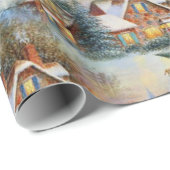 Snow Clad Village tijdens de kerstvakantie Cadeaupapier (Rol Hoek)