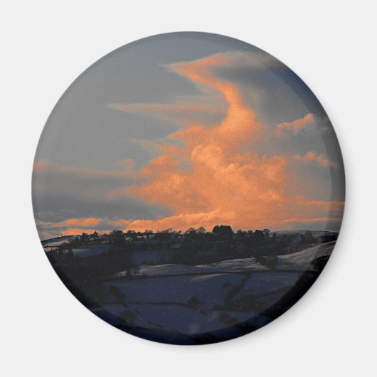 Snow Cloud over Newtown, powys Magneet (Voorkant)