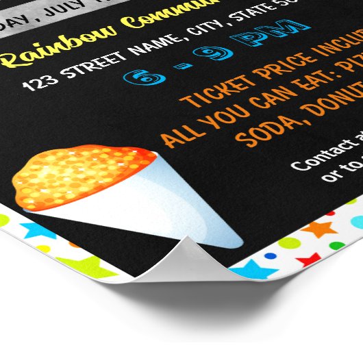 Snow cone Event sjabloon Poster (Hoek)