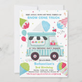 Snow Cone verjaardagsfeestje rijden door verjaarda Kaart (Voorkant)