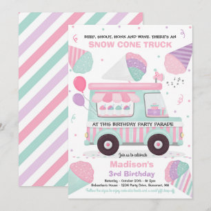 Snow Cone verjaardagsfeestje rijden door verjaarda Kaart