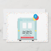 Snow Cone Vrachtwagen Verjaardagsfeestuitnodiging Kaart (Achterkant)