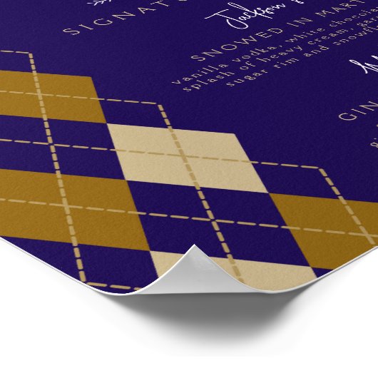 Snow Cosy In Love Argyle Signature Drink bruiloft Poster (Hoek)