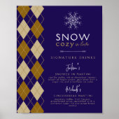 Snow Cosy In Love Argyle Signature Drink bruiloft Poster (Voorkant)