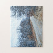 Snow Country Road Winter Art Puzzel Legpuzzel (Verticaal)