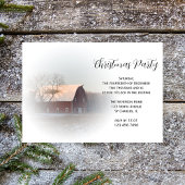 Snow Covered Barn Country Kerstparty Kaart